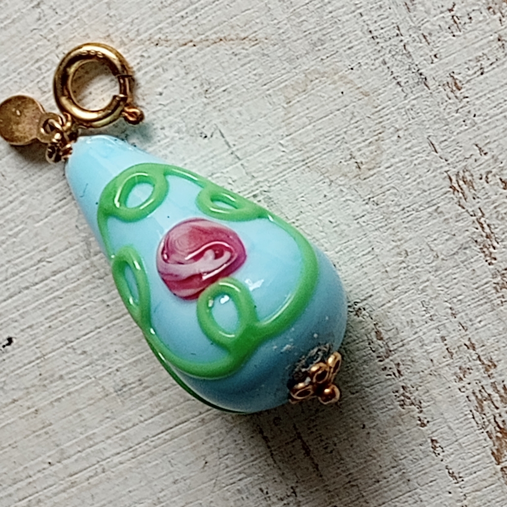 Elegant Blue and Green Teardrop Pendant